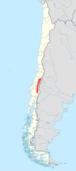 Ubicación de la especie en Chile, según datos de la IUCN