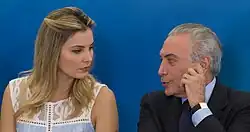 El Presidente Michel Temer y la Primera dama Marcela.
