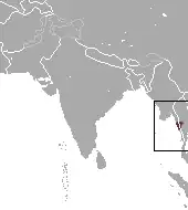 Distribución del langur de Tenasserim
