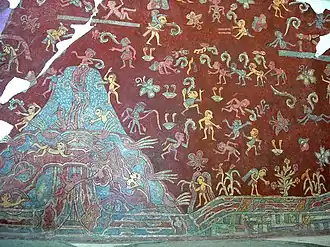 Mural de Tepantitla. Aparece directamente en la imagen de la Gran Diosa de Teotihuacán.
