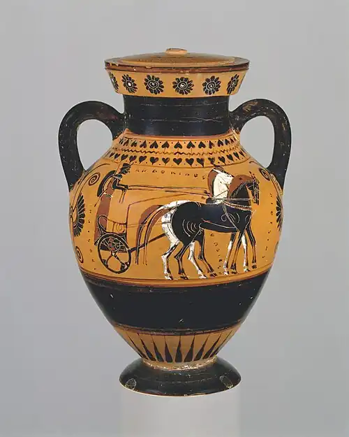 El auriga representa el alma racional y los caballos el alma concupiscible e irascible.