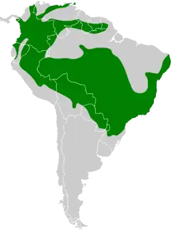 Distribución geográfica de la tangara golondrina.