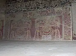 Un mural de Tetitla que representa a la Gran Diosa de Teotihuacán.
