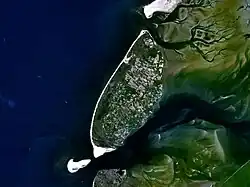 Vista satelital de la isla Texel