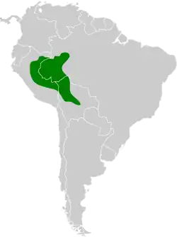 Distribución geográfica del batará azulino.