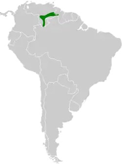 Distribución geográfica del batará insigne.