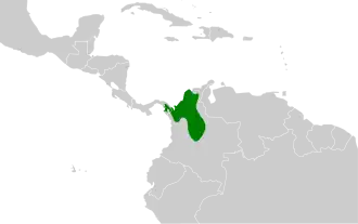 Distribución geográfica del batará negro.