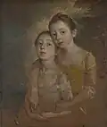 Dos niñas con un gato (h. 1759)