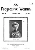 Portada de The Progressive Woman. Octubre de 1909, mostrando a May Wood Simons.