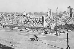 Castillo Real de Varsovia reducido a escombros.