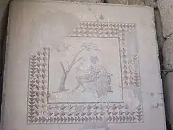 Mosaico que representa al dios Baco, hallado en el templo de Baco en Baalbek.