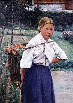 Muchacha acarreando zanahorias (hacia 1889)