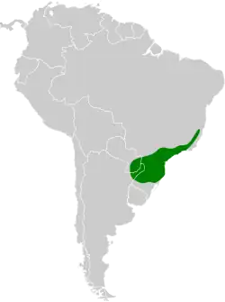 Distribución geográfica de la tangara pioró.