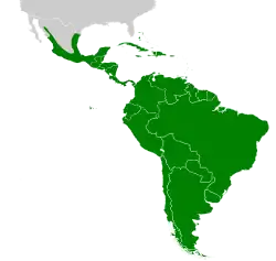 Distribución geográfica de la familia Thraupidae.