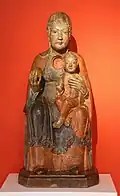 Thronende Maria mit Kind (Virgen María con Niño), Suabia del Norte. Siglo XIII, madera de tilo.