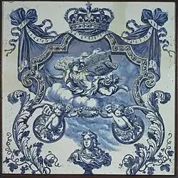 Azulejo de cerámica de Delft (ca. 1694)