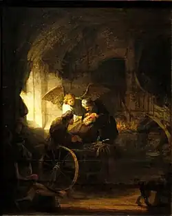 Tobías curando a su padre, por Rembrandt