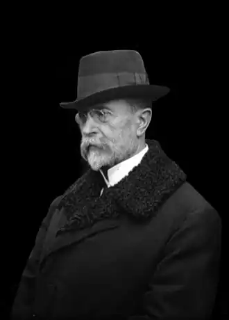 Tomáš Garrigue Masaryk en 1918, durante la creación del Estado checoslovaco.