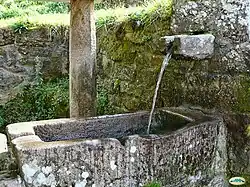 Pileta medieval de la fuente de Tomeza (Pontevedra).