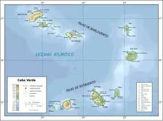 Localización de las islas de Sotavento