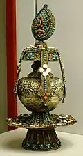 Torma, vaso de ofrendas tibetano, siglo XIX.