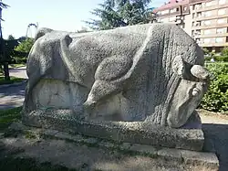 Bisonte en el parque Manuel Barquin de Torrelavega.