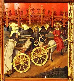 Ascensión de Elías. Pintura de Jaume Huguet, c. 1470. Catedral de Tortosa