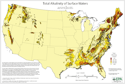 Alcalinidad el agua en USA