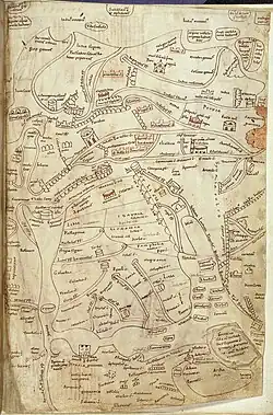 A detailed map of Palestine from the 12th century