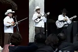 Trío huasteco en la Ciudad de México.