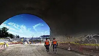 Construcción de la Vía Parque Rímac de la Línea Amarilla en 2014