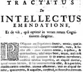 Portada de Tractatus de intellectus emendatione (Opera Posthuma)