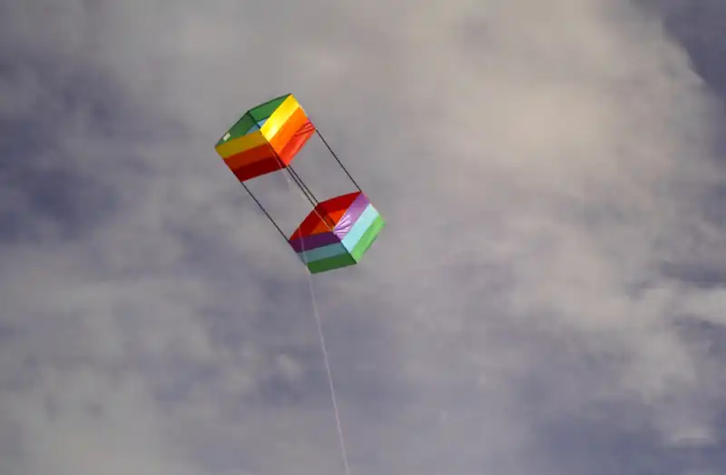 Diseño tradicional de cometa caja.