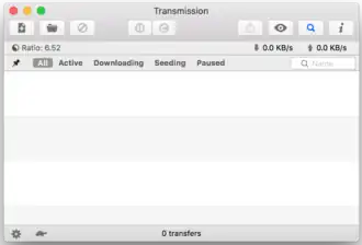Cliente para la red BitTorrent Transmission 2.92.