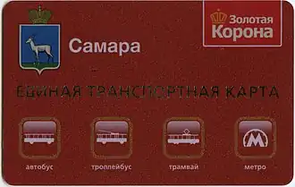 Tarjeta del metro de Samara.