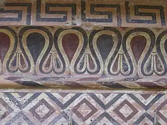 Detalle de la decoración en terracota del frontón del Tesoro de Gela. Segunda mitad del siglo VI a. C.