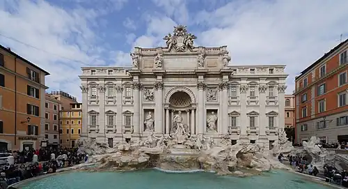 Fontana de Trevi (1732-1762) en Roma, fuente monumental barroca de Nicola Salvi