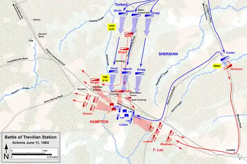 Primer día (11 de junio de 1864)      Confederación     Unión