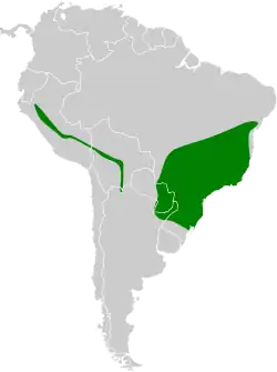 Distribución geográfica de la tangara de anteojos.
