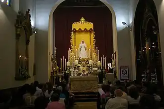 Triduo a la Virgen del Rocío en la Iglesia de San Lázaro (Málaga).