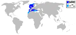 Distribución por Atlántico y Mediterráneo