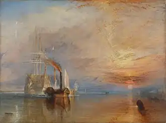 El «Temerario» remolcado a su último atraque para el desguace, de J. M. W. Turner, 1838.