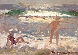 Dos bañistas en la playa de Skagen (1913)