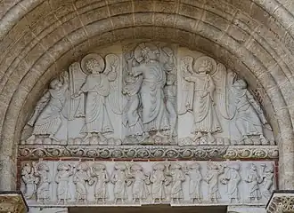 Tímpano de la puerta Miègeville en Saint-Sernin de Toulouse