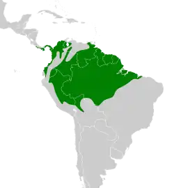 Distribución geográfica del mosquerito coronado.