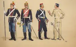 Coracero del Ejército brasileño en 1897.