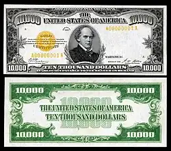 $10,000 Gold Certificate, Series 1928, Fr.2411, depicting Salmon P. Chase