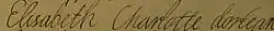 Firma de Isabel Carlota de Orleans