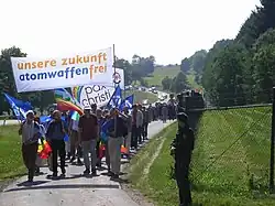 Demonstration gegen die nukleare Teilhabe, August 2008 am Fliegerhorst