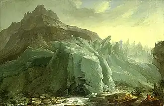 Le glacier inférieur de Grindelwald avec la Lütschine et le Mettenberg (1774-1777), obra de Caspar Wolf